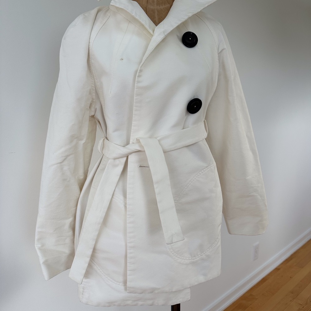 Women's White Belted Coat